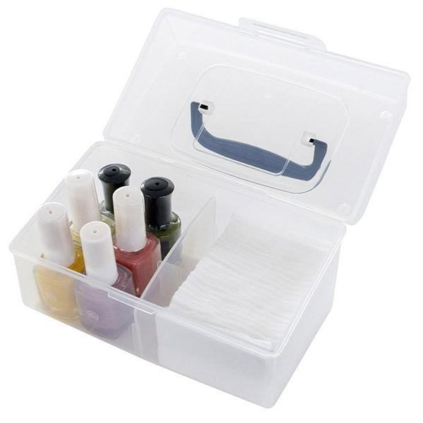 ハンドル付き収納ボックス 仕切り板付 １７ ４ １０ 高さ８ ７ｃｍ クリア 色指定不可 2snd 100円雑貨 日用品卸 Bababa 通販 Yahoo ショッピング