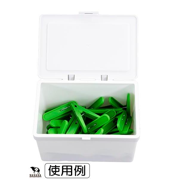 フタがとまるケース ホワイト Mサイズ(17.9×12.3×高さ10.6cm) : 100円
