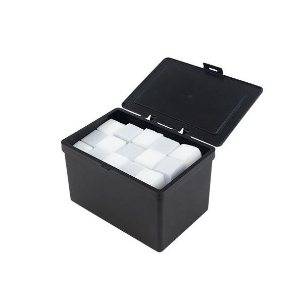 フタがとまるケース ブラック Mサイズ(12.3×17.9×高さ10.6cm) : 100円