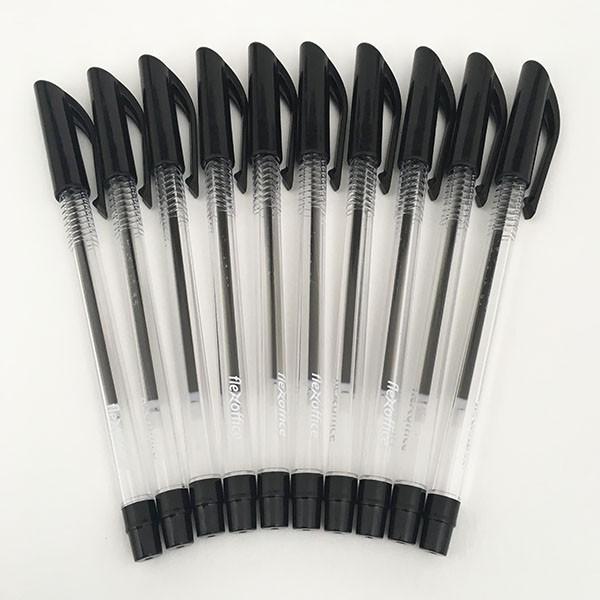 ボールペン 黒 油性 ボール径0.7mm キャップ付 10本入 (100円