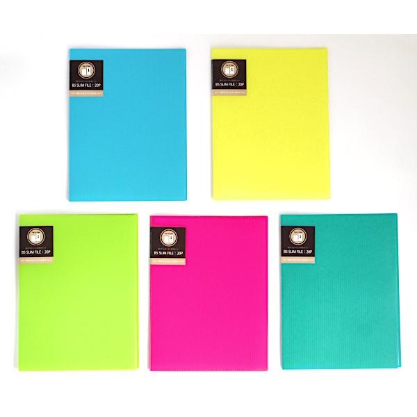 クリアホルダー ２０ポケット ｂ５サイズ スリムタイプ ポップカラー 色柄指定不可 2snn 100円雑貨 日用品卸 Bababa 通販 Yahoo ショッピング