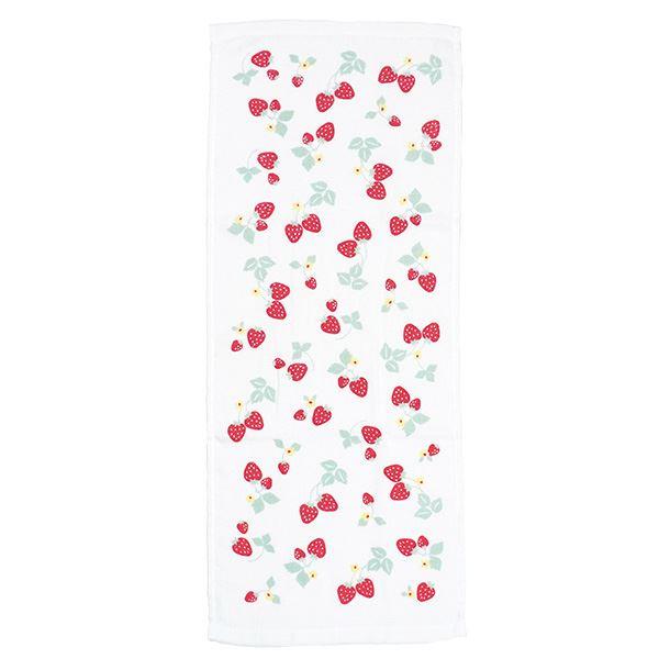 片面パイルフェイスタオル イチゴ柄 28×70cm [色柄指定不可 片面パイルフェイスタオル イチゴ柄 28×70cm [色柄指定不可