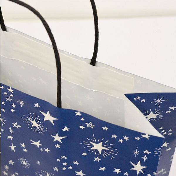 ペーパーバッグ 手提げ 縦型 星 Lサイズ(35×27×マチ11cm) 2枚入