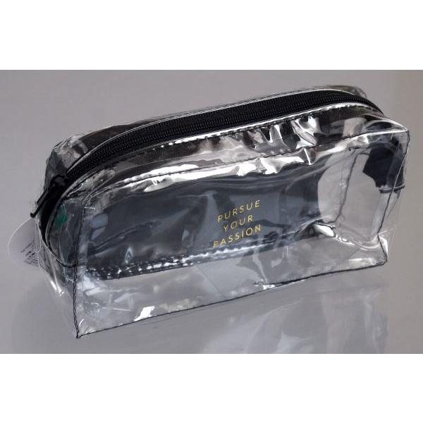 トラベル用クリアポーチ メガネポケット付 8×16×マチ4cm (100円