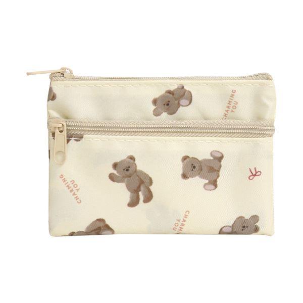 Wファスナーコインケース フラッフィーアニマル 8×12cm ［色柄