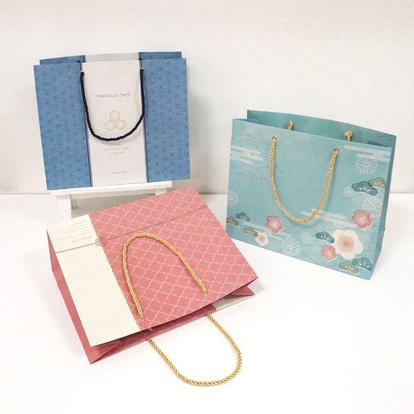 ペーパーバッグ モダン和柄 26×31×マチ11cm ［色指定不可］ (100円