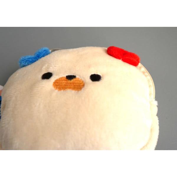 アニマルフェイスポーチ カラビナ付 犬柄 10×11.5×マチ3cm : 100円雑貨