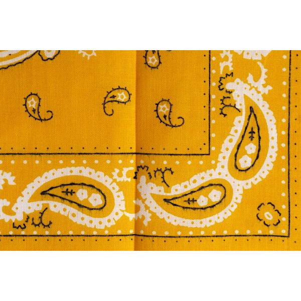 バンダナ ペイズリー柄 黄色 54×54cm (100円ショップ 100円均一 100