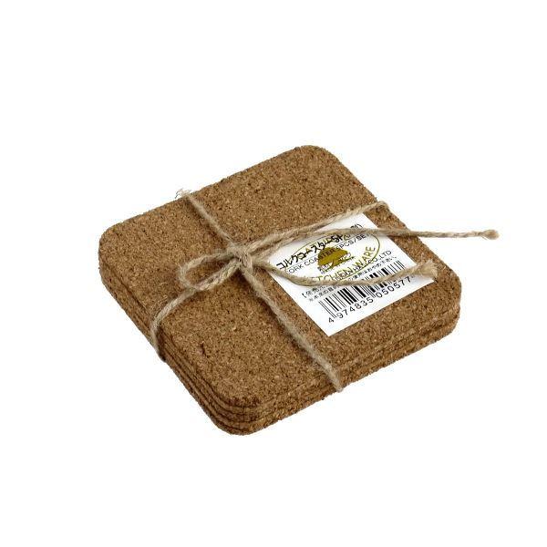 コースター コルク製 角型 ５枚組 ８ ８ ８ ８ｃｍ 独特な店