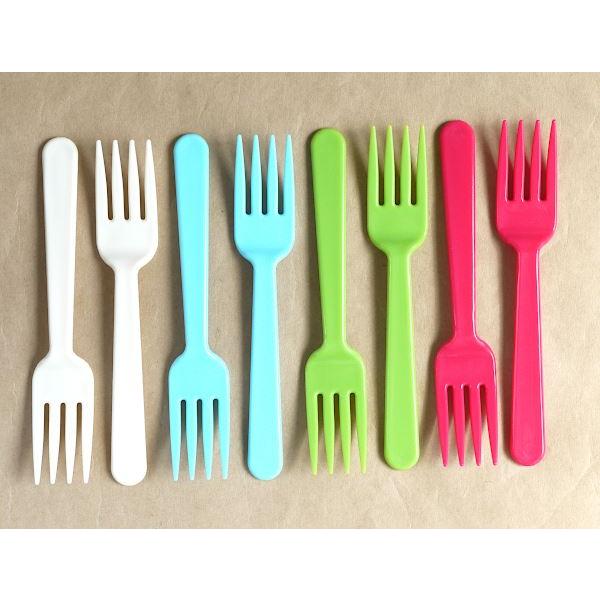 フォーク G&B カラー 14.2cm 8本入 (100円ショップ 100円均一 100均一