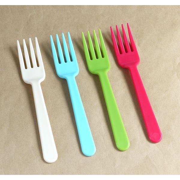 百均のプラスティックフォーク フォーク G&B カラー 14.2cm 8本入 (100円ショップ 100円均一 100均一