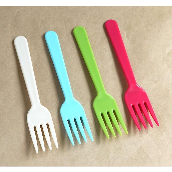 フォーク G&B カラー 14.2cm 8本入 (100円ショップ 100円均一 100均一