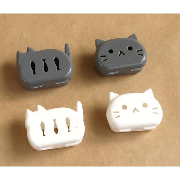 歯ブラシキャップ 抗菌 ネコ モノトーン 4個入 (100円ショップ 100円