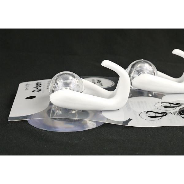 吸盤フック Q-BAN クールホワイト 7×5.5×奥行4cm 2個入 (100円ショップ
