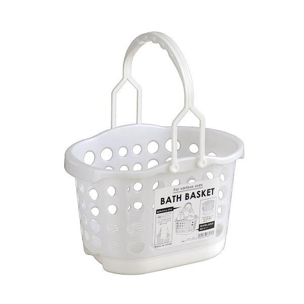 お風呂バスケット angee ホワイト 24.4×17.2×高さ29.5cm : 100円 お風呂バスケット angee ホワイト 24.4×17.2×高さ29.5cm : 100円