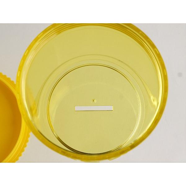 貯金箱 ネジ式プラバンク 直径9.3×高さ9cm イエロー (100円ショップ