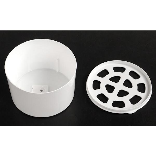 カッター付ヒモ収納ケース ホワイト 13.8×13.5×高さ8.9cm (100円