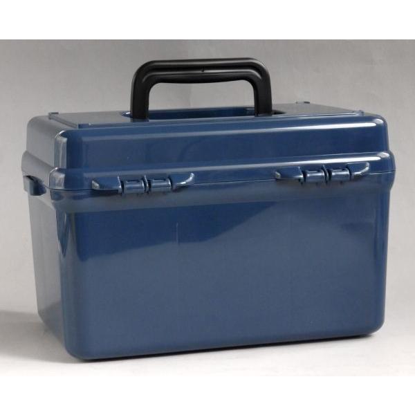 2段ストレージボックス ネイビー 28.7×20.4×高さ17.9cm : 100円雑貨