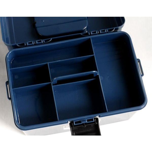 2段ストレージボックス ネイビー 28.7×20.4×高さ17.9cm : 100円雑貨