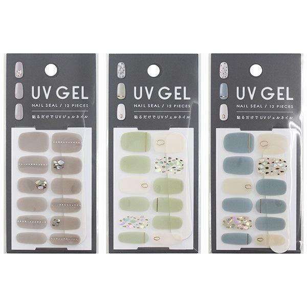 ジェルネイルシール UV GEL 2106ーHaB 12片入 爪やすり付 ［色柄