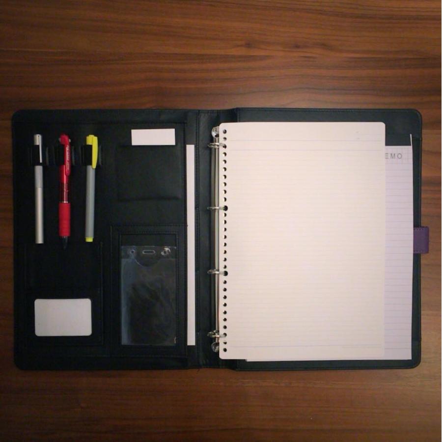 ルーズリーフ 手帳型 Puレザー大きめサイズ 4穴 ビジネス ペン挿し 収納 紫 青 黒 茶色 B076x1wgfw 合皮 レザー専門店 かわうそ 通販 Yahoo ショッピング