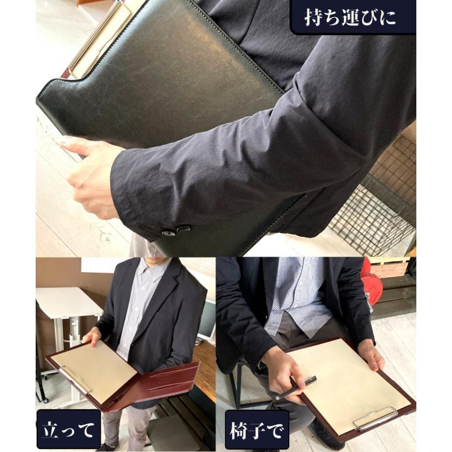 驚きの値段 訳あり バインダー クリップボード A5 高級感 おしゃれ 折り畳み 二つ折り 軽量 Puレザー ビジネス 仕事 商談 司会 重要書類 黒 茶色 紺