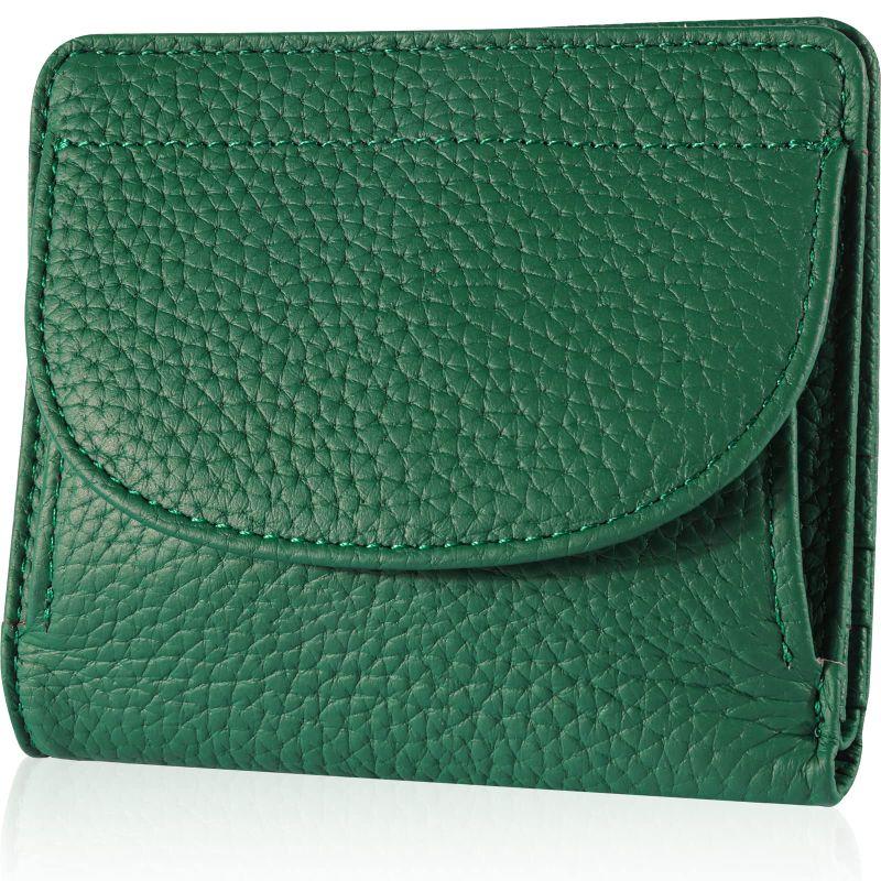 品質一番の ふわカワ ミニ財布 二つ折り グリーン 柔らか 大容量 レディース ウォレット