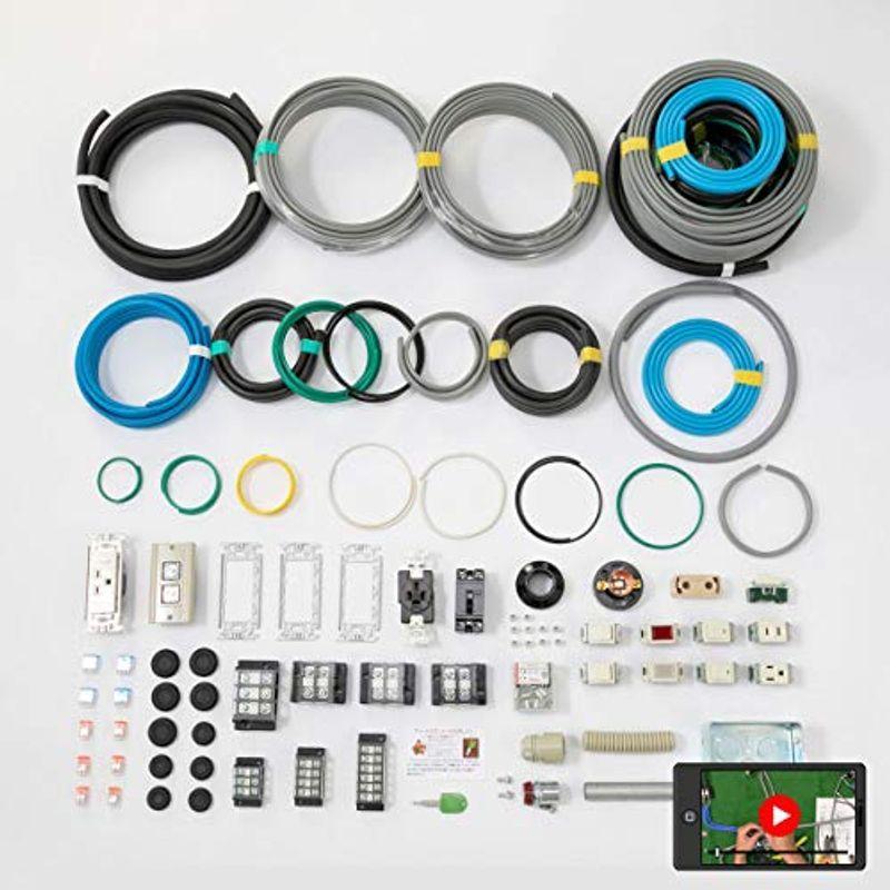 第1種電気工事士技能試験セット モズシリーズ プレミアム 動画解説付 電線器具2の1セット 全10問の電線2回分と器具1式