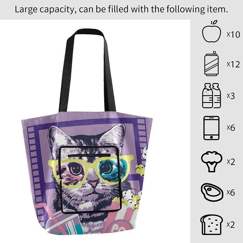 Chovy エコバッグ おしゃれ ネコ 猫 猫柄 紫 パープル かわいい 可愛い おもしろ 折りたたみ レディース トートバッグ 買い物バッ 滋賀栗東 川辺堂 通販 Yahoo ショッピング