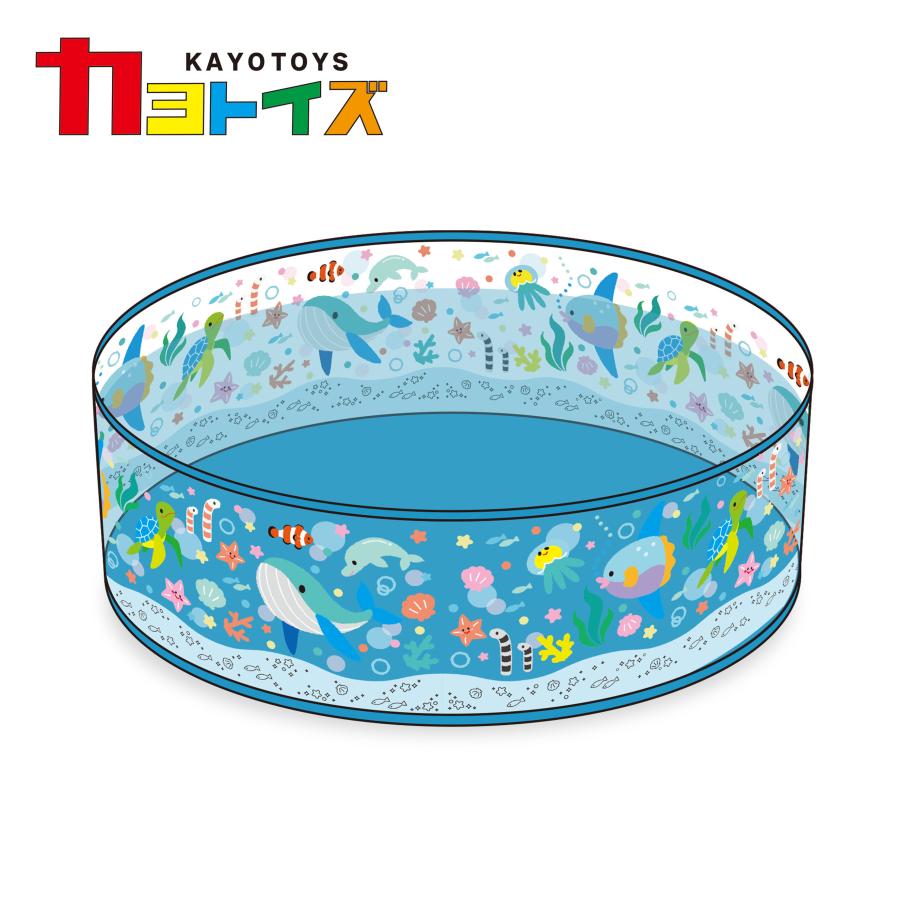 ビニール プール 空気入れ不要 122×25cm パッと広げてホームプール(海の生き物）大型 ガーデン 折り畳み 子ども 子供用 ベビー  ベランダ 犬 ペット用 水遊び | 