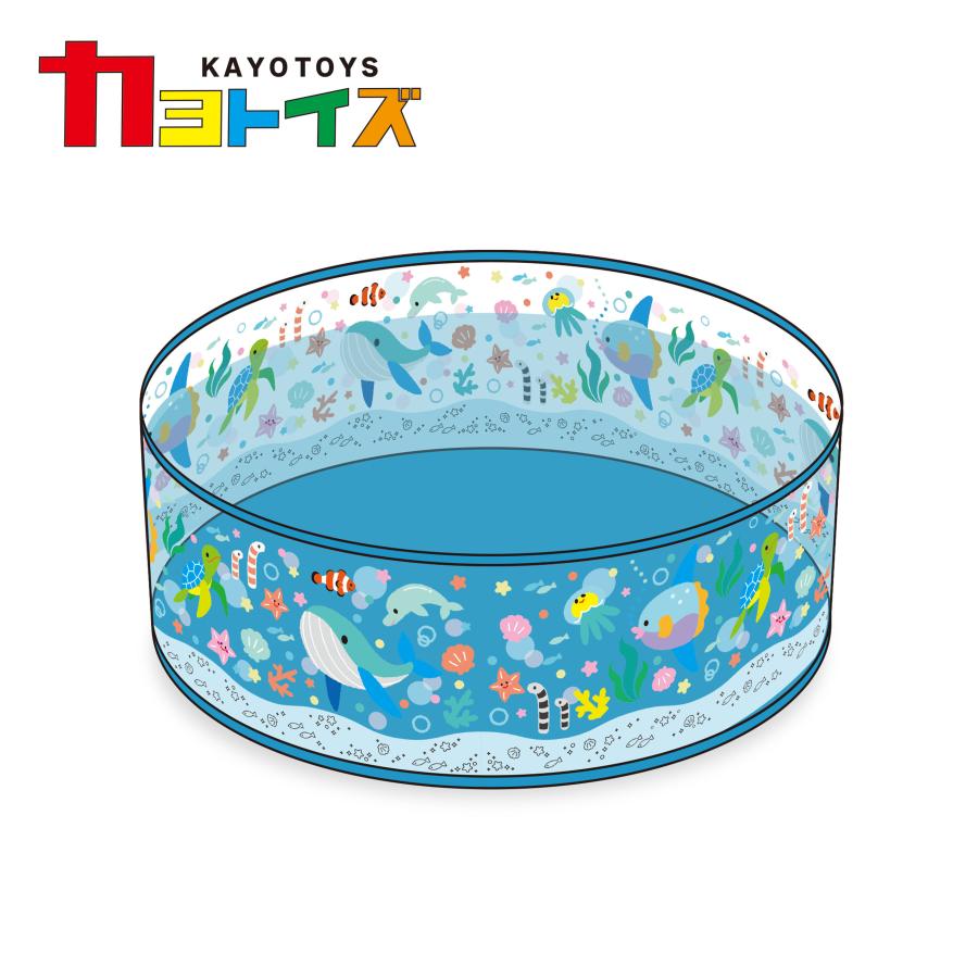 ビニール プール 空気入れ不要 90×25cm パッと広げてホームプール(海の生き物）小さい 小型 ガーデン 折り畳み 子ども ベビー  ベランダ 犬 ペット用 水遊び | 