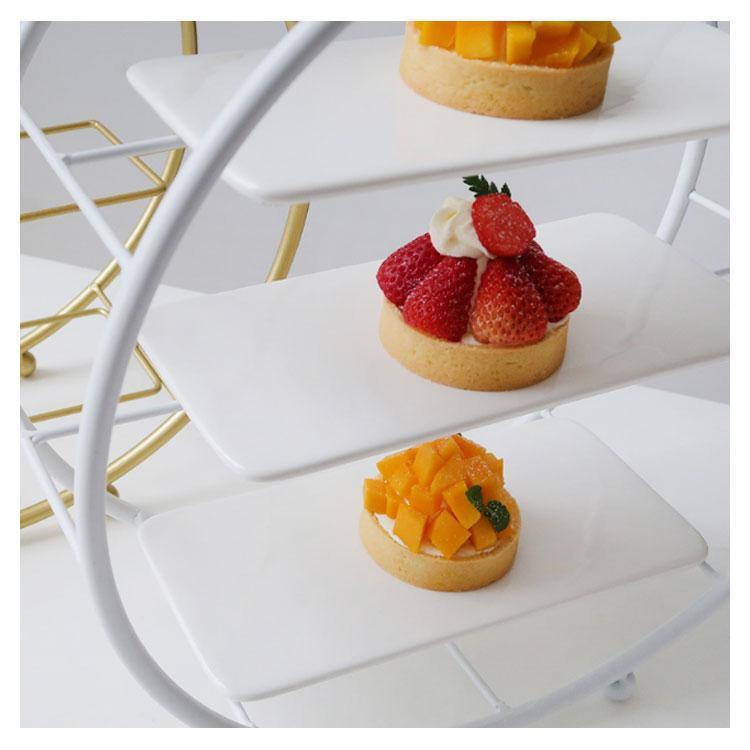 ケーキスタンド 3段 陶器 皿3枚付き ケーキトレー 結婚式 パーティー 