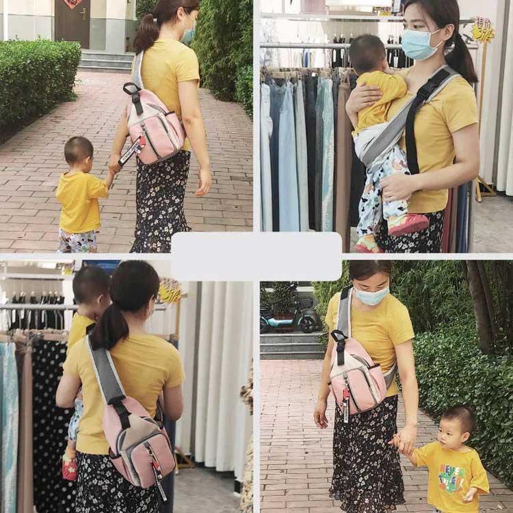 マザーズバッグ ヒップシート ショルダーバッグ 2WAY 2in1 ボディバッグ 大容量 鞄 赤ちゃん 抱っこひも ママバッグ キャリーバッの画像