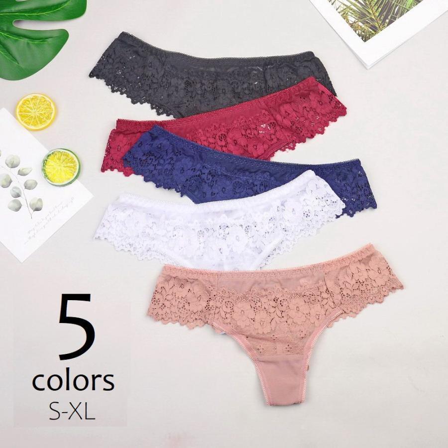Tバックショーツ レディース チーキー ソング 刺繍レース 女性用 インナー 下着 パンティ 単色  ブラック ホワイト ブルー レッド｜佳誉ストア