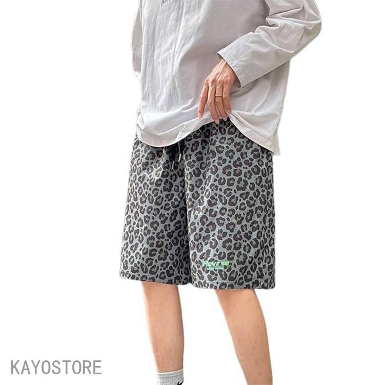 レオパード柄 ハーフパンツ メンズ レディース ショートパンツ 短パン