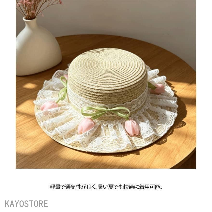 麦わら帽子 レディース 帽子 サマーハット 夏 ストローハット つば広