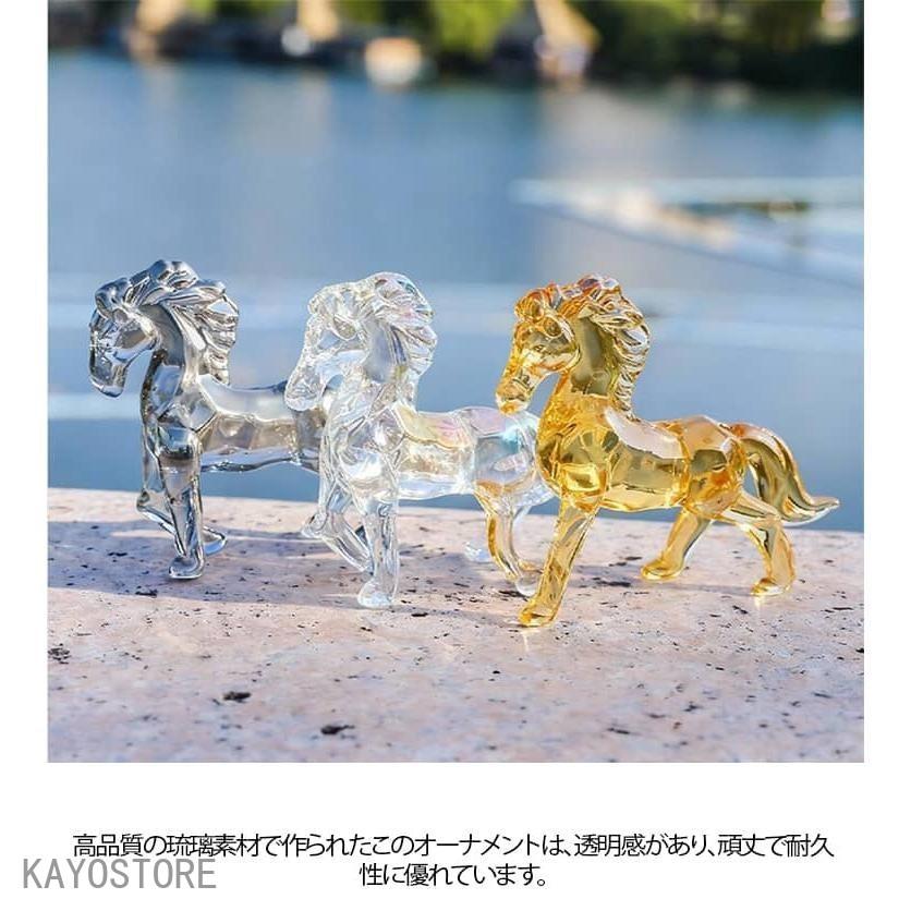 2026年 干支 午 置物 馬 うま 透明 五彩 2個セット 新年 贈り物 女性