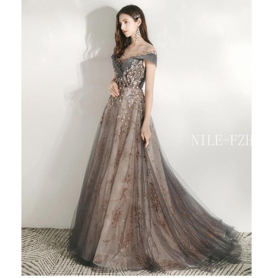 ウエディングドレス パーティードレス オフショルダー ロング丈ドレス aラインワンピース 結婚式 大きいサイズ 披露宴 二次会 謝恩会 演奏会 発表会 食事会 高級の画像
