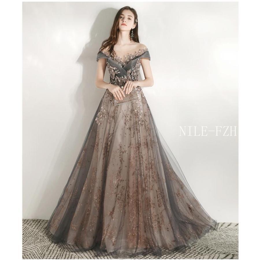 ウエディングドレス パーティードレス オフショルダー ロング丈ドレス aラインワンピース 結婚式 大きいサイズ 披露宴 二次会 謝恩会 演奏会 発表会 食事会 高級の画像