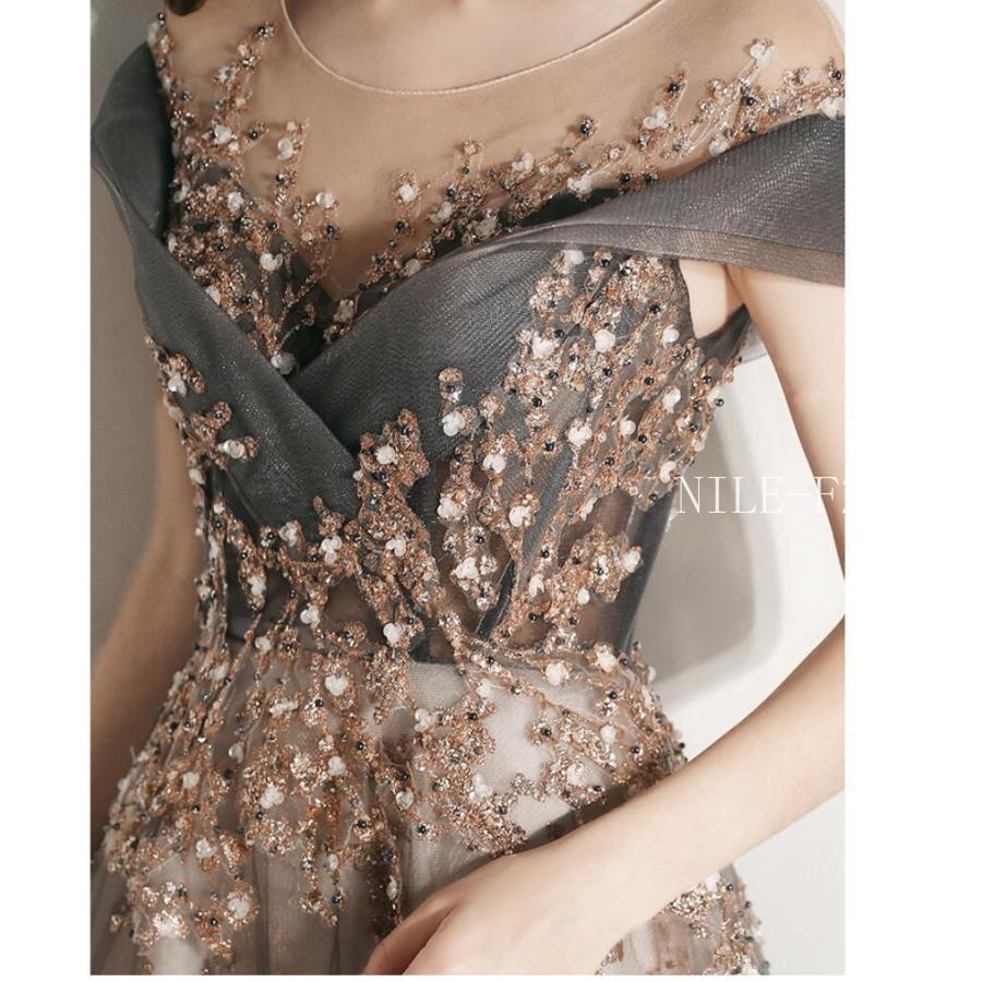ウエディングドレス パーティードレス オフショルダー ロング丈ドレス aラインワンピース 結婚式 大きいサイズ 披露宴 二次会 謝恩会 演奏会 発表会 食事会 高級の画像
