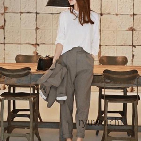 レディース スーツセット 2点セット パンツスーツ ビジネススーツ 女性 春秋新作 テーラード 大きいサイズ 韓国風 着痩せ 体型カバー 大人かわいい