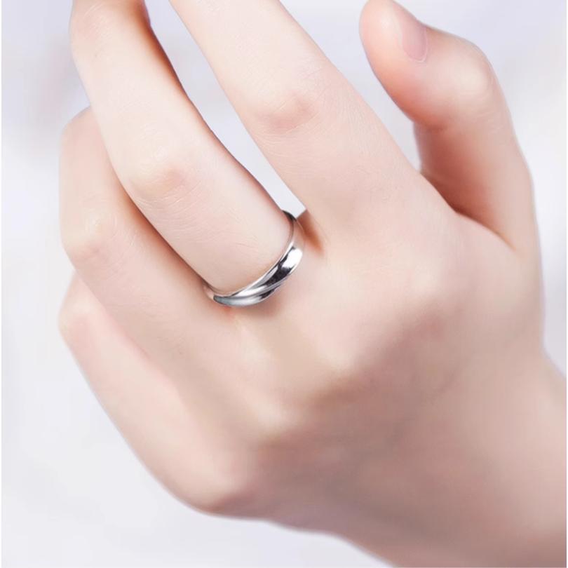 ペアリング 結婚指輪 ウエーブ  つや消し フリーサイズ シルバー925 プラチナ仕上げ czダイヤ C型リング  母の日ギフトの画像