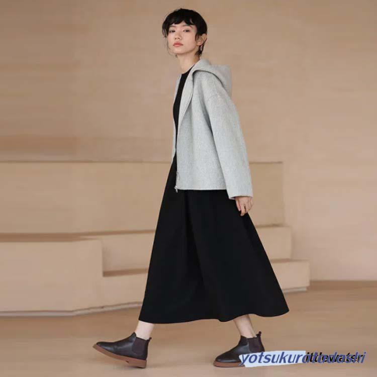 レディース ワンピース ロングワンピース 分袖 大人 フォーマル 春 秋 ブラック 膝下 喪服 ポケット付き 上品 クルーネック 大きいサイズ_2