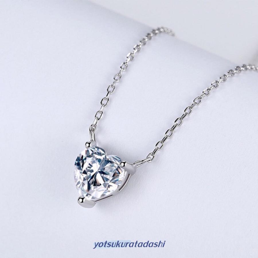ネックレス レディース 一粒ダイヤ ハートネックレス シンプル 彼女 妻 娘 嫁 女性 誕生日お祝い 誕生日プレゼント ホワイトデーお返しの画像