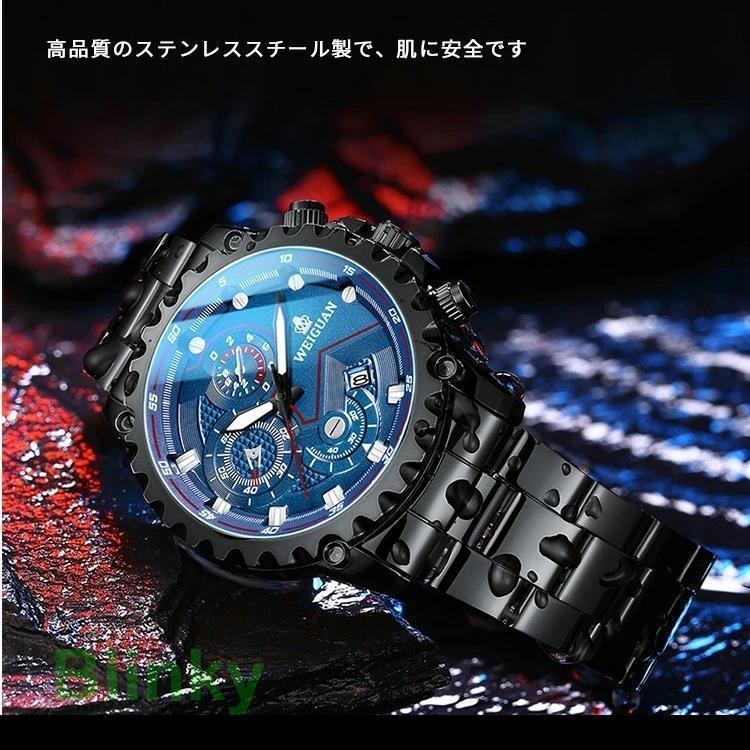 腕時計 メンズ 30m 防水 メンズウォッチ アナログ 日付 クロノグラフ調