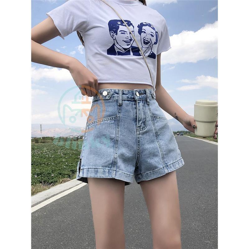 デニムショートパンツ レディース ハイウエスト チャック付き ショート 