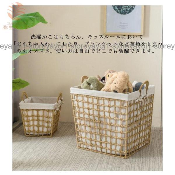 ランドリーバスケット 天然素材 洗濯カゴ 脱衣かご 持ち手付 大容量 角型 丸型 洗濯かご 洗濯物 ランドリー収納 脱衣所 洗面所 北欧 シンプル ナ_14
