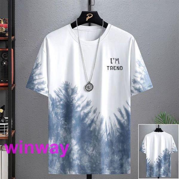 Tシャツ グラデーション 半袖 2点組 接触冷感 カットソー メンズ