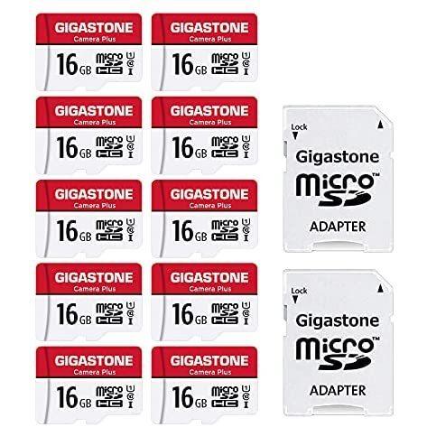 Gigastone Micro SD Card 16GB マイクロSDカード フルHD 10Pack 10個セット 2 SDアダプタ付 2