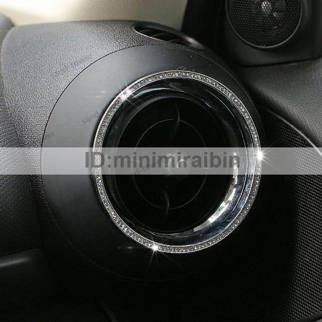 割引品 mini cooper countryman R60 R61 R55 R56　クリスタル　エアコン　リング　フロント　４枚　シルバー